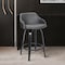 Armen Living Alec 30" Bar Height Swivel Gray Faux Leather and Black Wood Bar Stool LCAEBABLGR30 - alternate 7